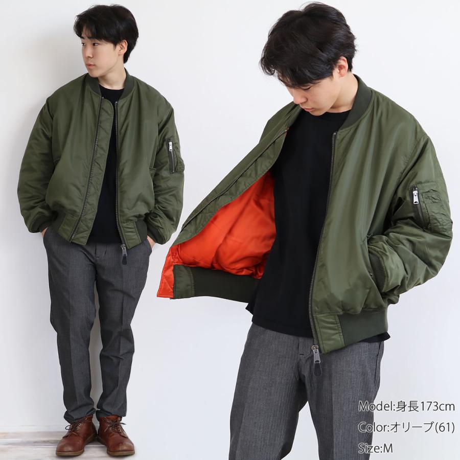 MA-1ナイロンフライトジャケット TOP KHAKI ジョンブル Johnbull ( tk233l02 ) トップカーキ ミリタリー 中綿  シンサレート ユニセックス 防寒性