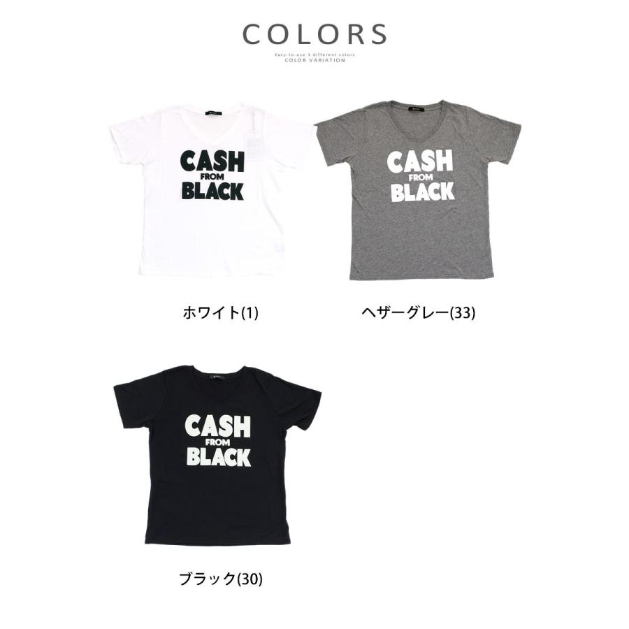 ジョンブル レディース Tシャツ Johnbull 半袖 プリントVティー CASH FROM zc257 プリントTシャツ おしゃれ｜urbene｜03