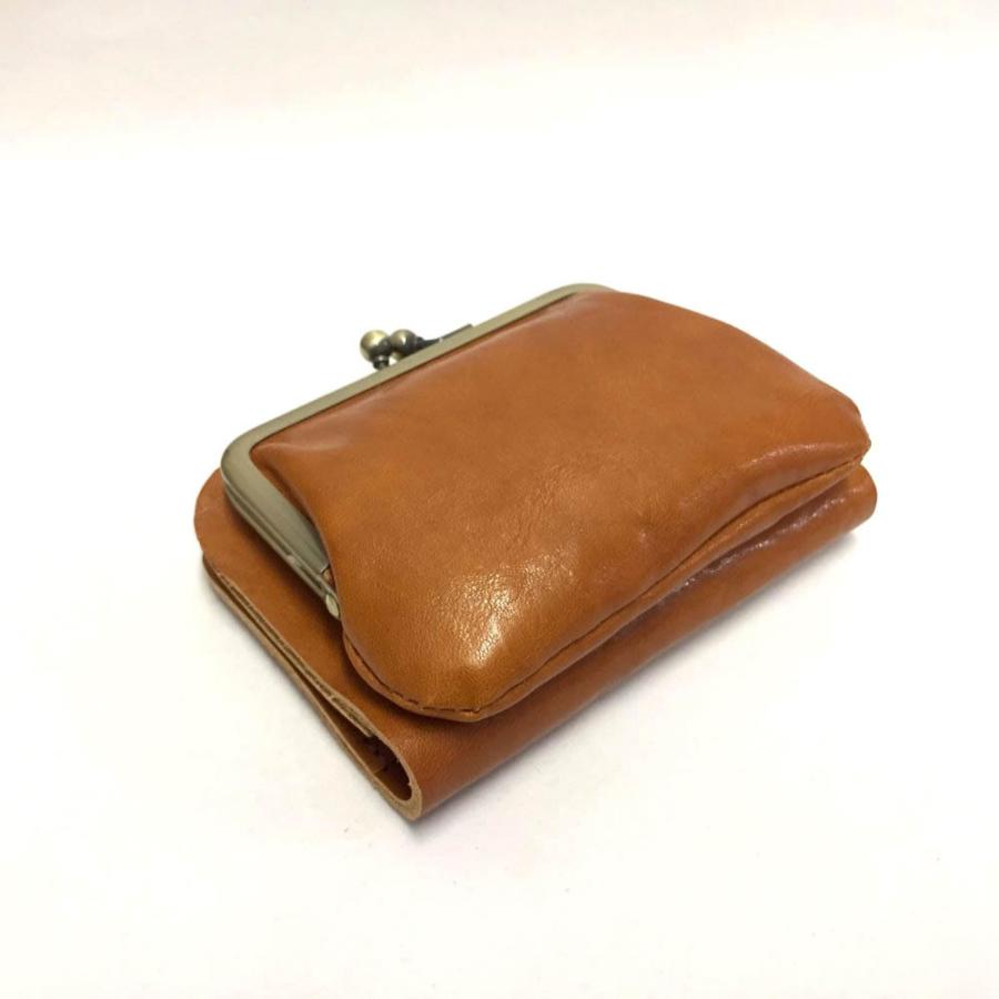 財布 Lien リアン コルドレザー がま口 2つ折り財布 ジャパンレザー