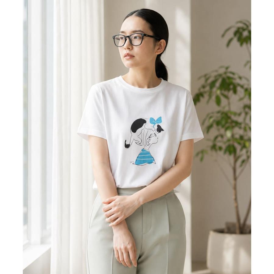 NARU ナル ミナミシャツ レディース Tシャツ 日本製 綿100％ フレンチスリーブ のりcorin コラボ イラストプリント 猫_nar_ltt |  | 13