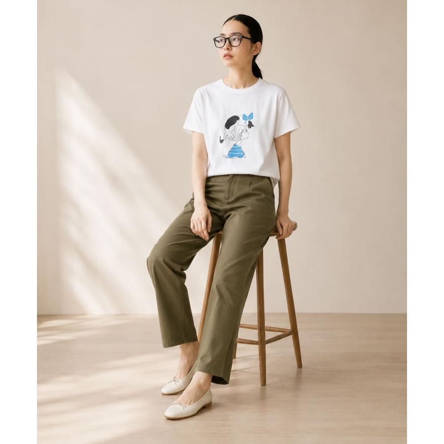 NARU ナル ミナミシャツ レディース Tシャツ 日本製 綿100％ フレンチスリーブ のりcorin コラボ イラストプリント 猫_nar_ltt |  | 14