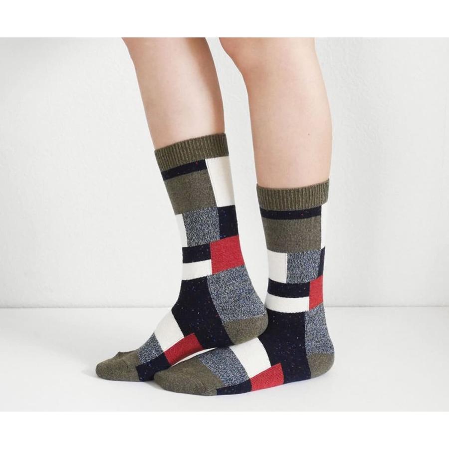 rasox ラソックス 靴下 パッチワーク風コットン クルーソックス ca202cr20 Ｌ字型 メンズ レディース スニーカーソックス スポーツ コットン | rasox | 08