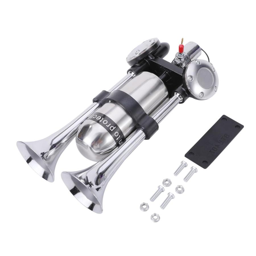 12Ｖ 24Ｖ兼用 2連 エアーホーン ヤンキーホーン エコーホーン 新幹線ホーン 500db 車用ホーン スピーカー キット エアホーン トラック | 