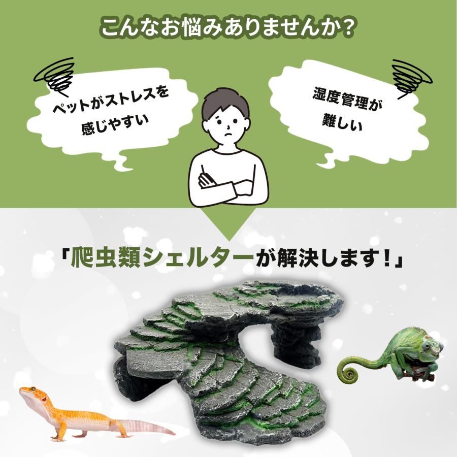 Hyack レオパ シェルター 爬虫類 亀 陸地 隠れ家 スドー 苔 登り台 両生類 トカゲ |  | 01