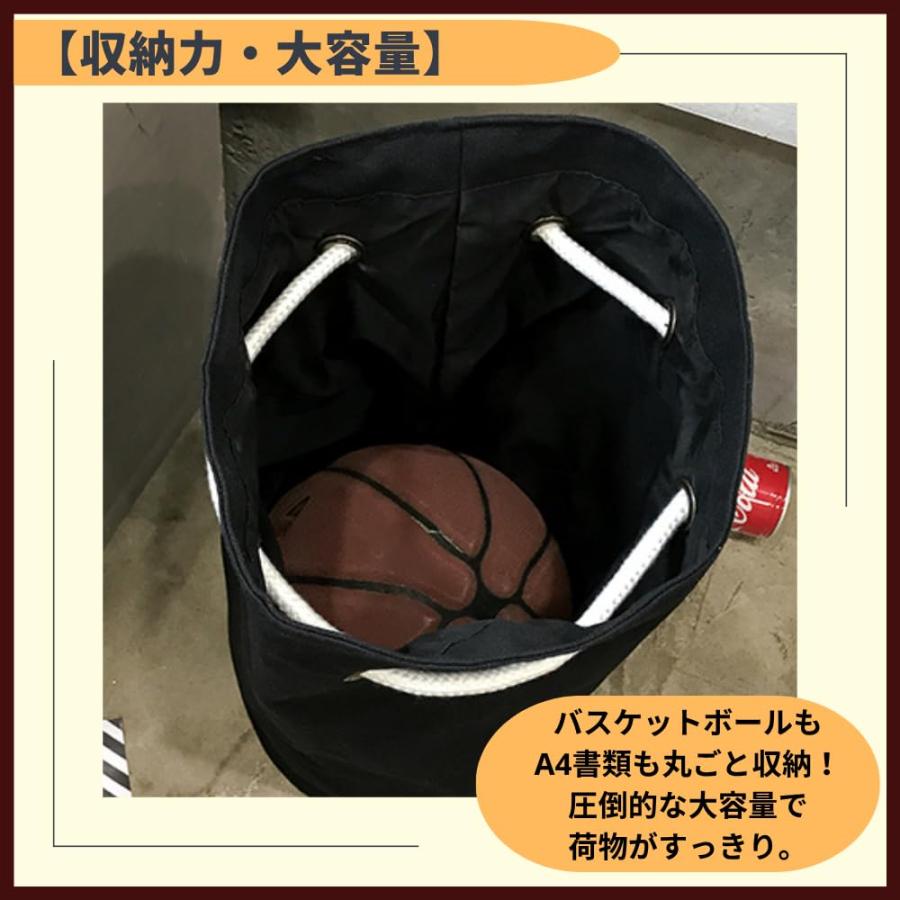 ideamall キャンバスバッグ ボンサック 帆布 巾着バッグ メンズ アウトドア 大容量 ズタ袋 (カーキ) |  | 03