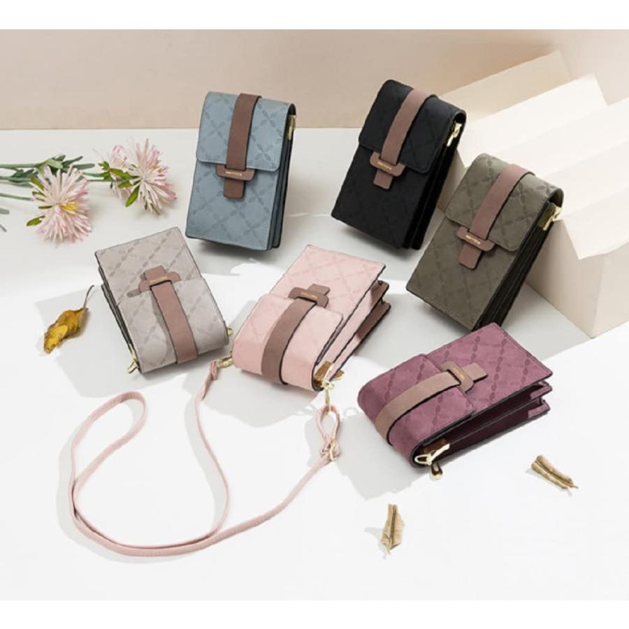 スマホポーチ ショルダー レディース 財布 サコッシュ 縦型 がま口 バッグ お財布ショルダー 母の日 携帯 軽量 肩掛け 斜めがけ スマホ収納 携帯 |  | 03