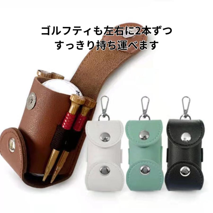 [Bel cuore] ゴルフボールケース ポーチ ボール入れ 2個入れ用 軽量 グリーンフォーク入れ PUレザー (Black) |  | 04