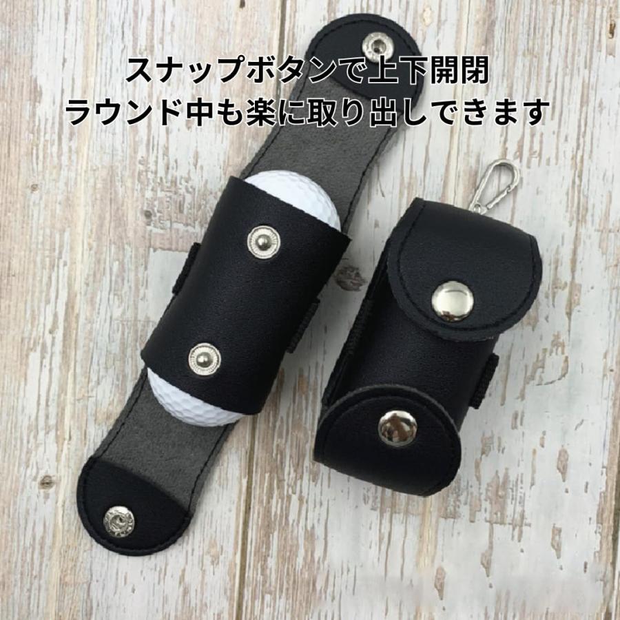 [Bel cuore] ゴルフボールケース ポーチ ボール入れ 2個入れ用 軽量 グリーンフォーク入れ PUレザー (Black) |  | 05