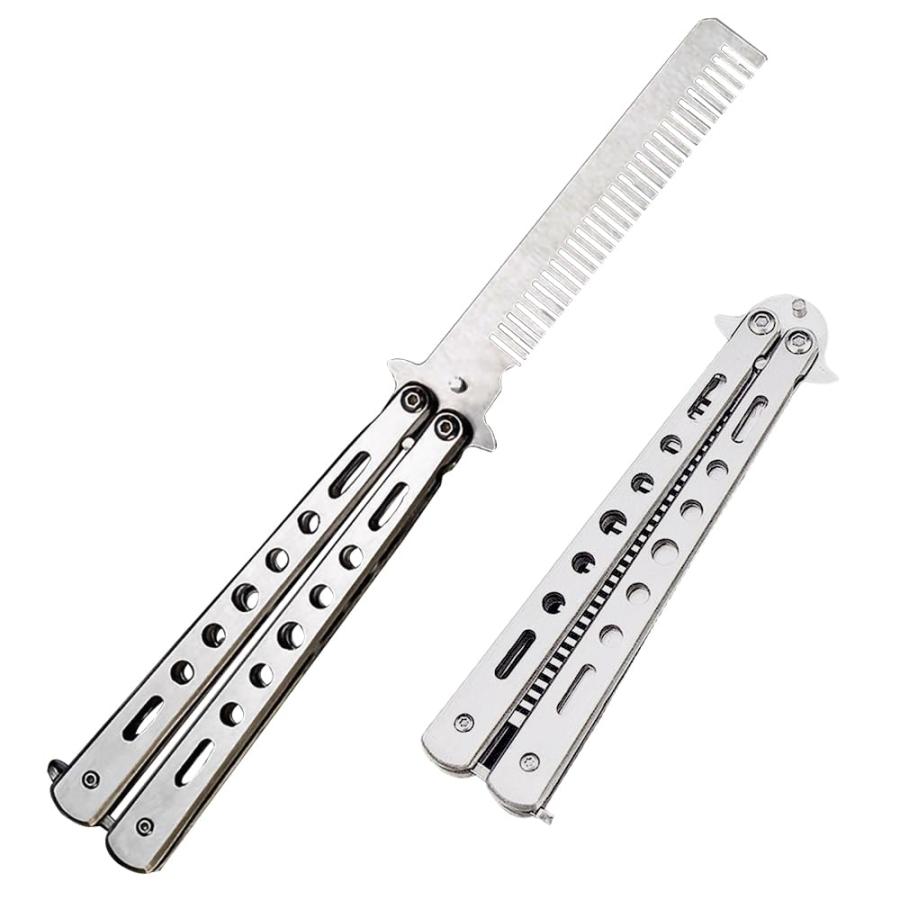 バタフライナイフ型 コーム メンズ くし 折式 クシ 持ち運び 櫛 男性 セット 髪の毛 折りたたみ ポマードコーム バーバーコーム 携帯 ポケット |  | 09