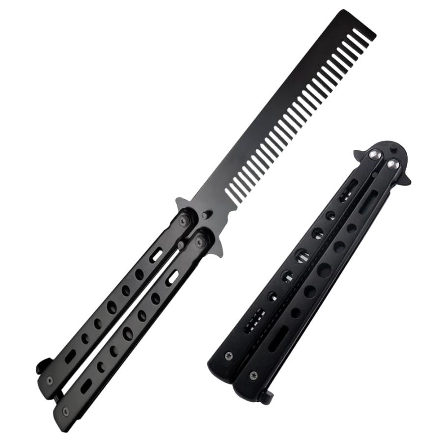 バタフライナイフ型 コーム メンズ くし 折式 クシ 持ち運び 櫛 男性 セット 髪の毛 折りたたみ ポマードコーム バーバーコーム 携帯 ポケット |  | 10