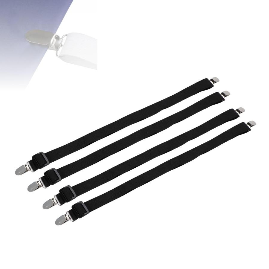 Partools ベッドシーツ固定クリップ 4本セット 50-180cm 調整可能 布団ズレ防止 ゴムバンド (ブラック) |  | 09