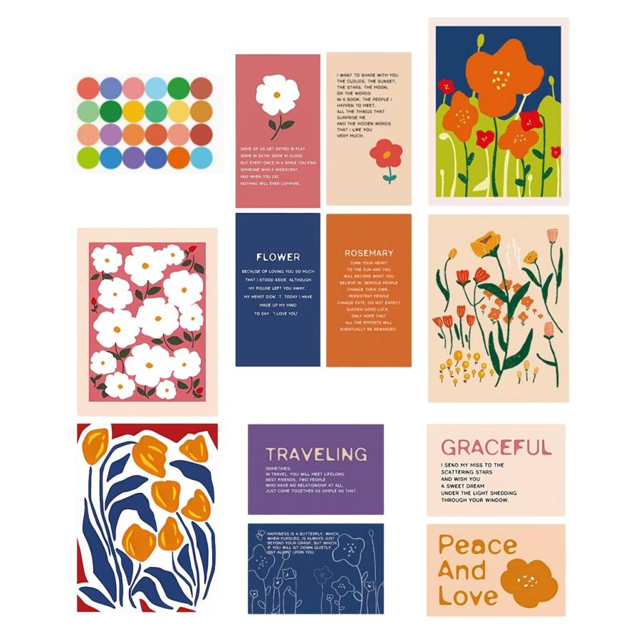 ドナリー ポストカード アートポスター 12枚セット 厚紙 北欧 韓国 海外 インテリア 雑貨 おしゃれ ミニポスター メッセージカード (A) | 