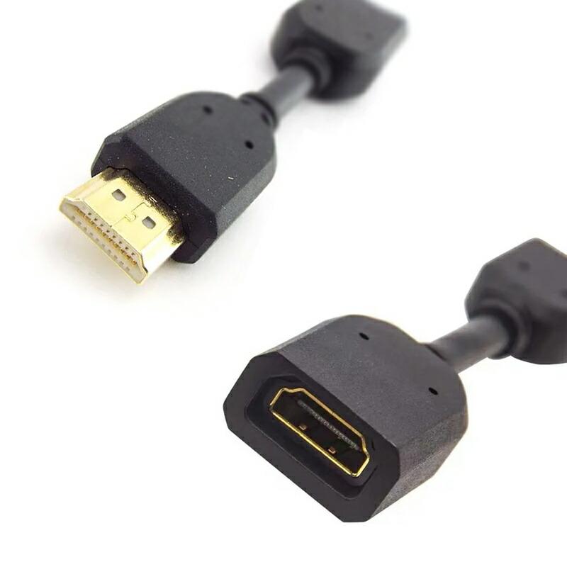 HDMI 延長ケーブル オス メス 変換 アダプタ 10cm スリム 4K HDMI1.4