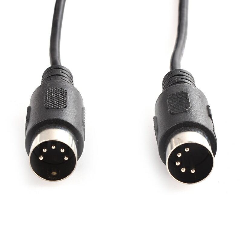MIDIケーブル 丸形5ピン DIN端子 1.5m オスオス DINプラグ 5PIN 150cm ブラック MIDI機器 キーボード