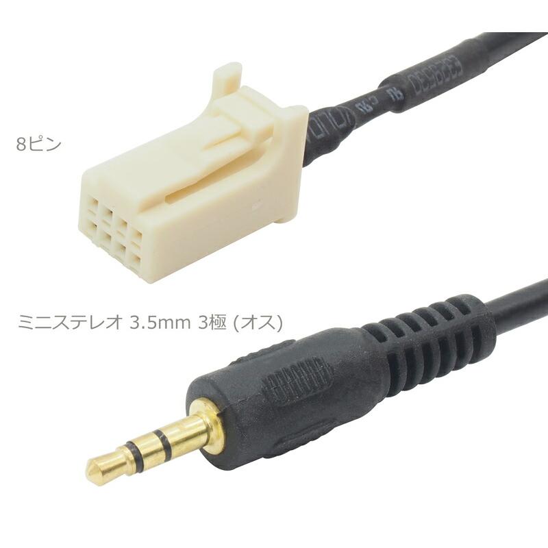約1.5m】AUXオーディオケーブル 8ピン - ミニステレオ 3.5mm 3極 (オス