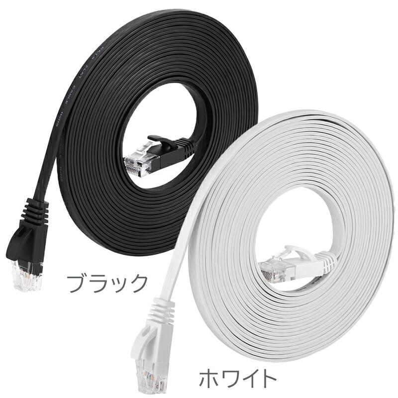 25m LANケーブル Cat6 ギガビット対応 フラットタイプ 1Gbps ツメ折れ