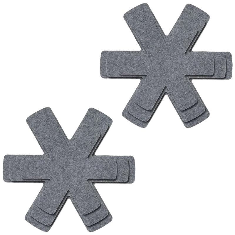 鍋 フライパン 保護用 プレート 3個セット 赤色 傷防止 食器 収納 2個