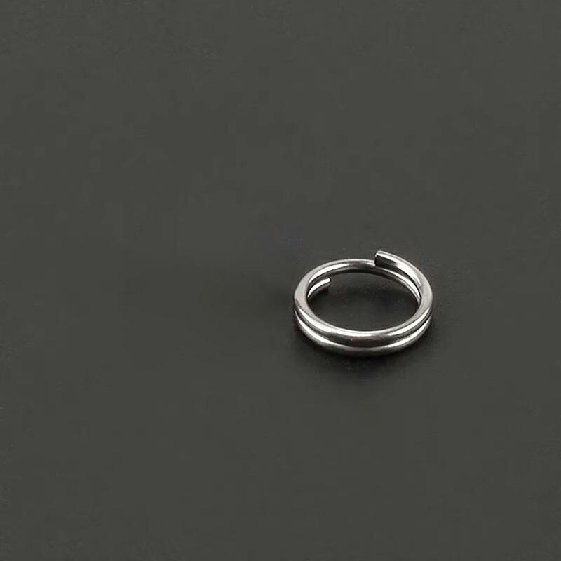 10点セット】 Wリング チタン合金製 二重リング リンク 12mm 銀灰色