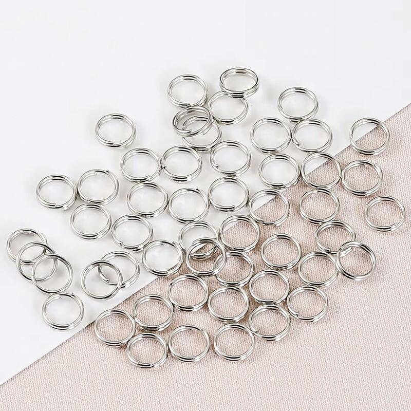 10点セット】 Wリング チタン合金製 二重リング リンク 12mm 銀灰色