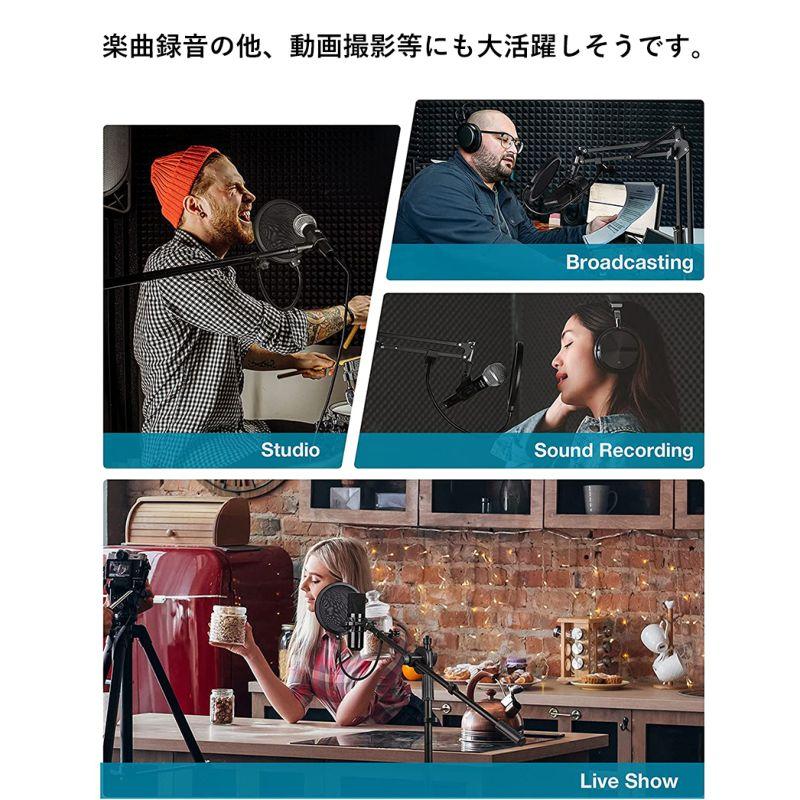 マイク ポップガード ポップフィルター ノイズ防止 二重張り