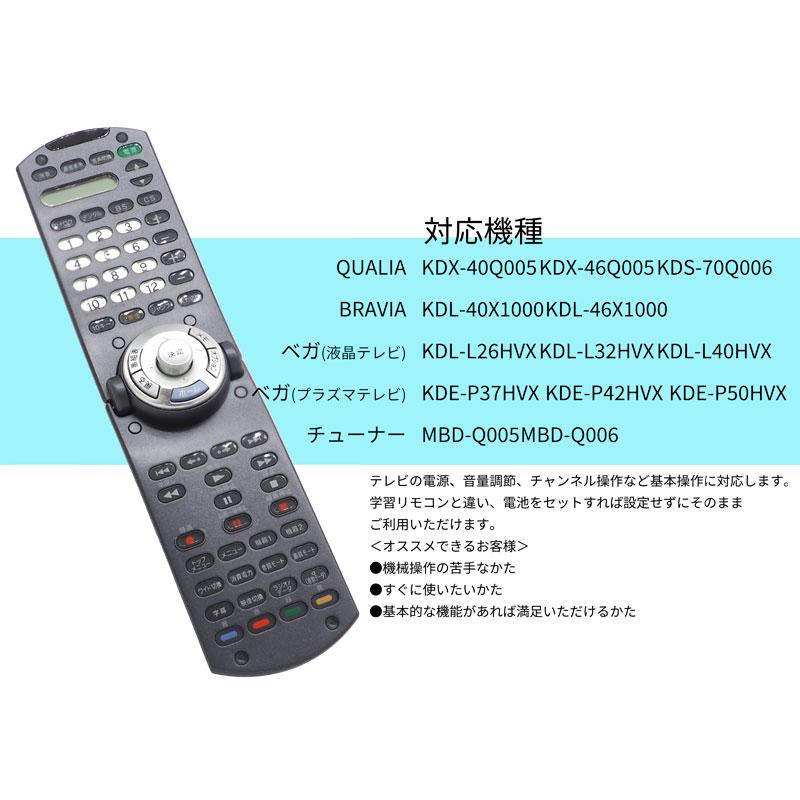 Sony ソニー クオリア リモコン RM-J1100 Quolia 互換品] SONYテレビ用 テレビリモコン RM-J1100 設定不要 互換