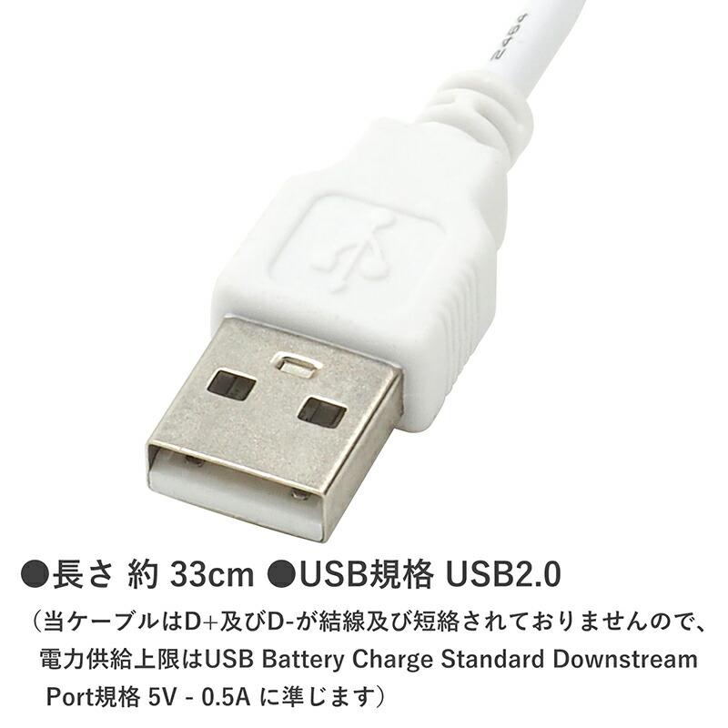 2点セット】約33cm USB-Aタイプ スイッチ付きUSBケーブル USB Aタイプ