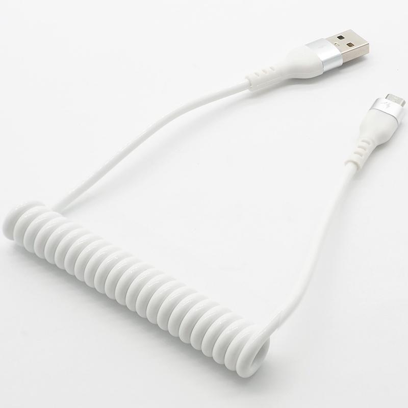 約30cm】USBケーブル 充電転送対応 カールコード タイプ A オス