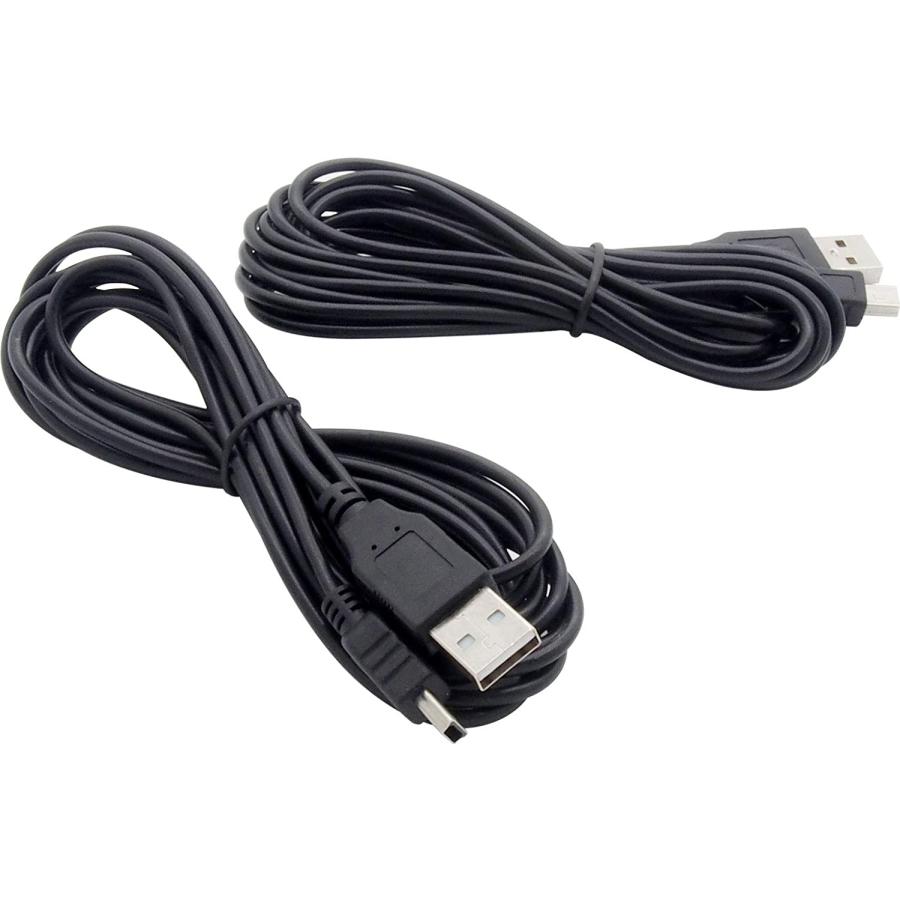 【2本セット】 約3m ミニUSBケーブル ブラック miniUSB 給電 データ通信対応 USB2.0 モバイルHDD デジタルカメラ ...