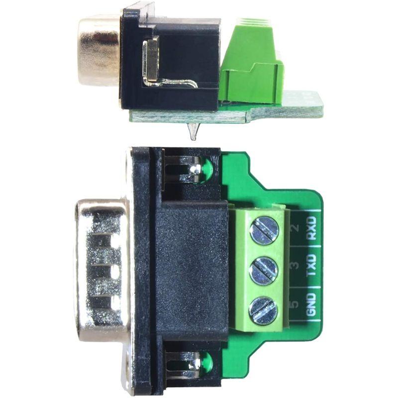 D-SUB 9ピン メス TX+RX+GND 3端子基板 ロックナット RS232 DB9 DB-9 シリアル 通信 コネクタ 樹脂部品 ...
