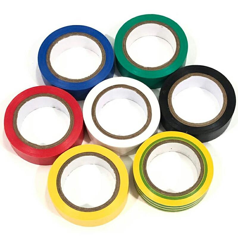 7個】 電気絶縁テープ 7色入 16mm×10m 絶縁テープ ビニールてーぷ 強