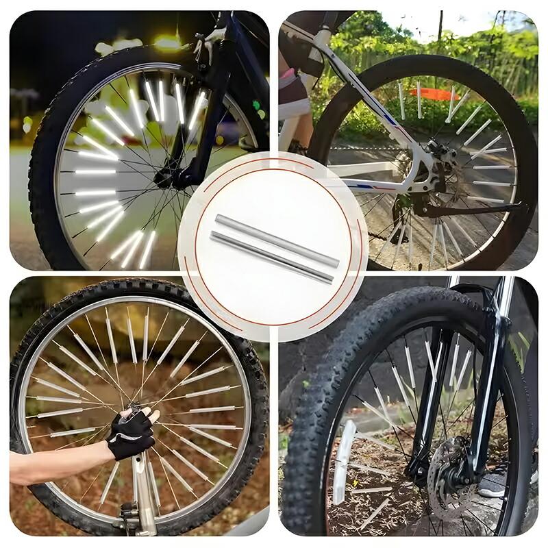 【36本】 自転車 スポーク リフレクター 反射チューブ クリップ ホイールリフレクター 取付け用 反射 簡単装着 夜間 悪天候 可視 約8cm |  | 04