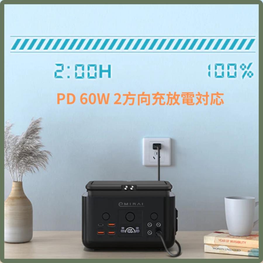 AC100V 2ポート対応 ポータブル電源・ソーラーパネル付きテーブル