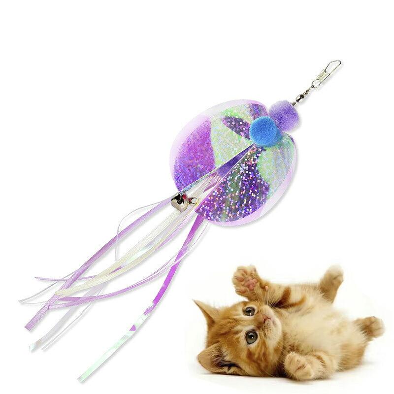6点セット】 竿付き 猫じゃらし 猫おもちゃ 鈴付き 羽 交換用付属 竿