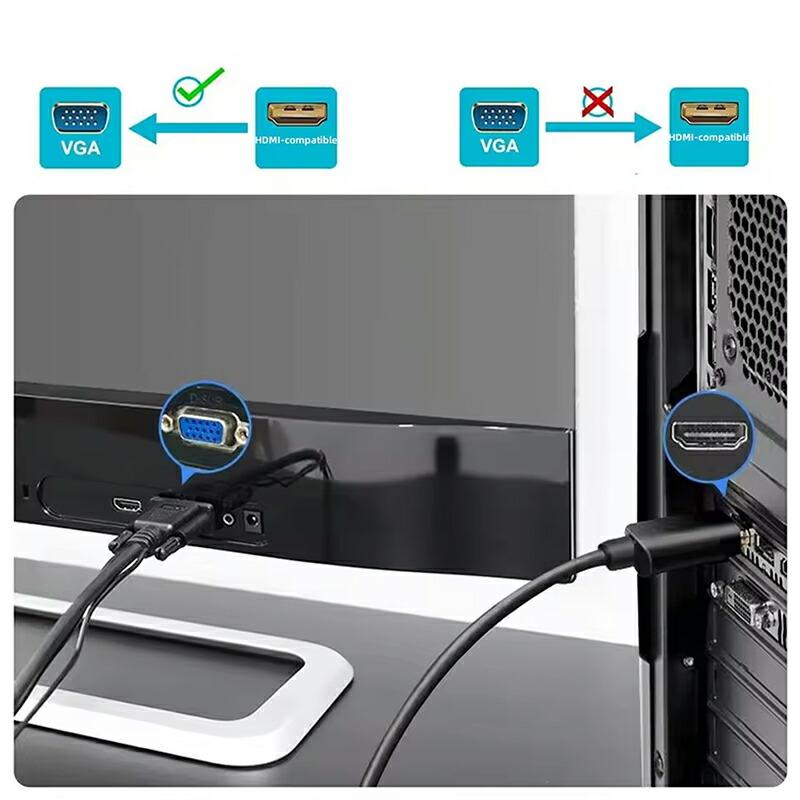 変換ケーブル HDMI オス to VGA オス「一方向限定」HDMI VGA 金メッキ 720P/1080P約1.8m |  | 05