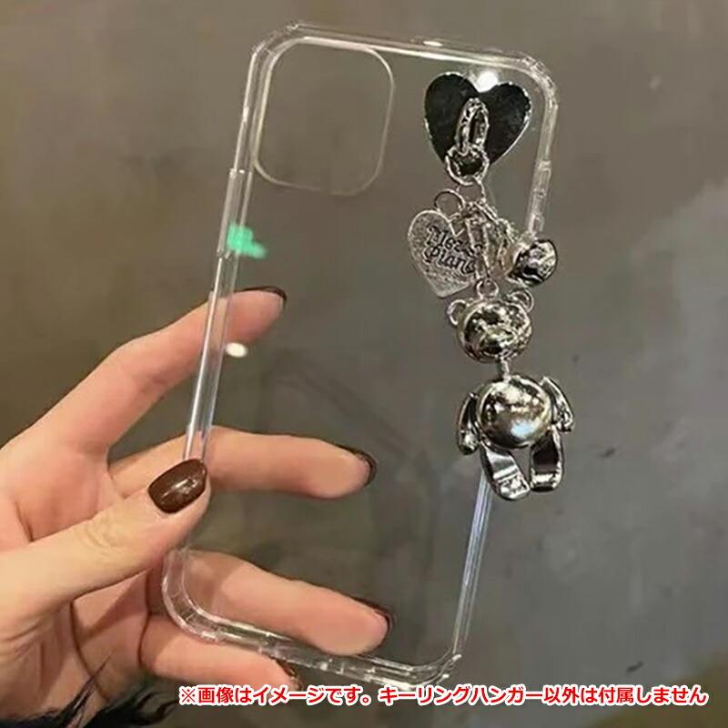 2個】 キーリングハンガー パーツ シルバー メタル スマホチェーン