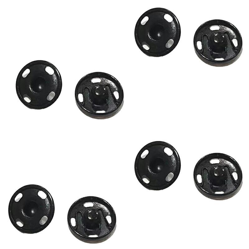 10組】スナップボタン ブラック 15mm 縫い付けタイプ 打ち具不要 黒