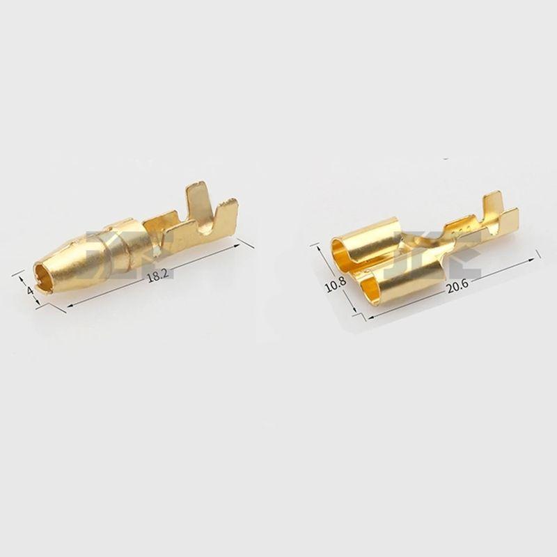セット数をお選びください】 ダブル ギボシ端子 4mm 配線加工 スリーブ