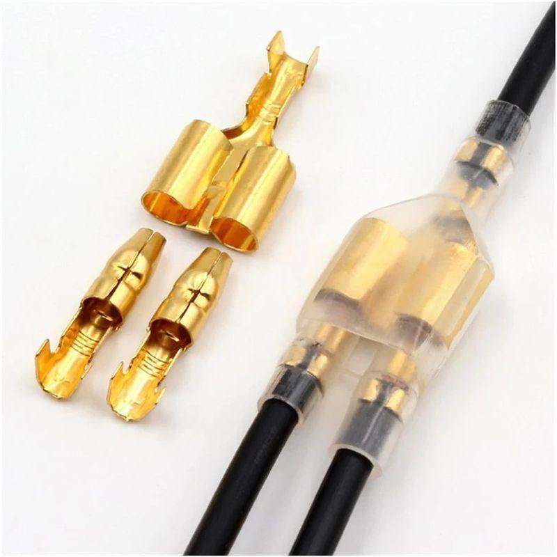 セット数をお選びください】 ダブル ギボシ端子 4mm 配線加工 スリーブ