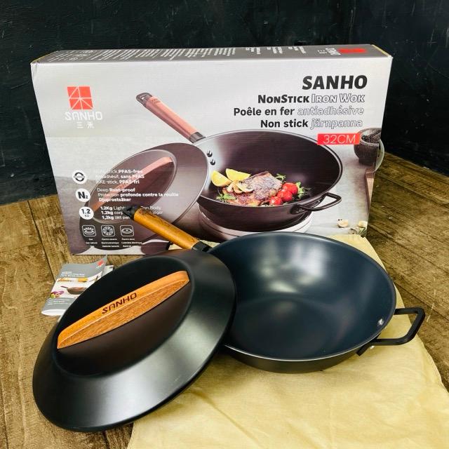 未使用品 サンホ 鉄製深型 フライパン 32cm SANHO 調理器具 1.2kg 軽量