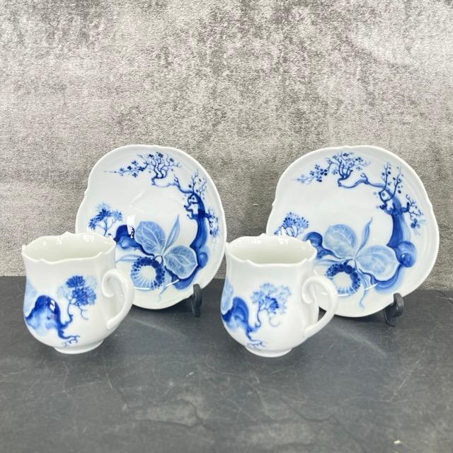 カップ ソーサー 2客セット【中古】美品 Meissen マイセン コーヒー 