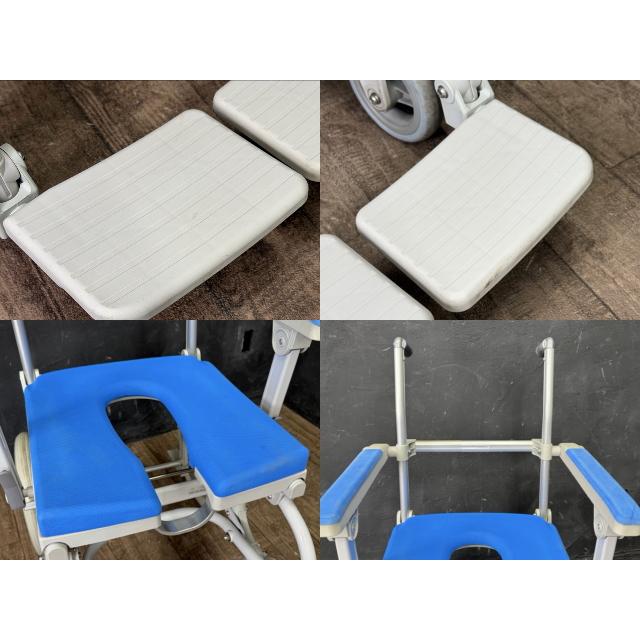 ウチエ 入浴用車椅子 【中古】 ノーパンクタイヤ U型シート 介護用品 4