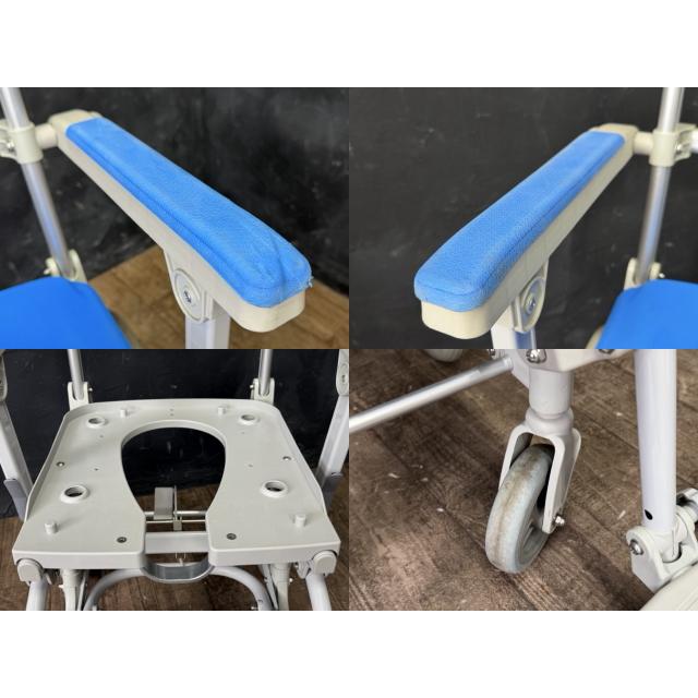 ウチエ 入浴用車椅子 【中古】 ノーパンクタイヤ U型シート 介護用品 4
