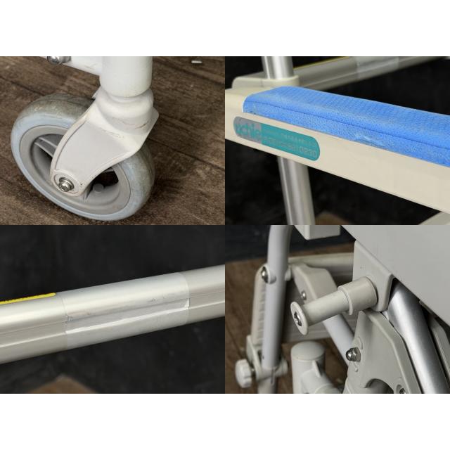 ウチエ 入浴用車椅子 【中古】 ノーパンクタイヤ U型シート 介護用品 4