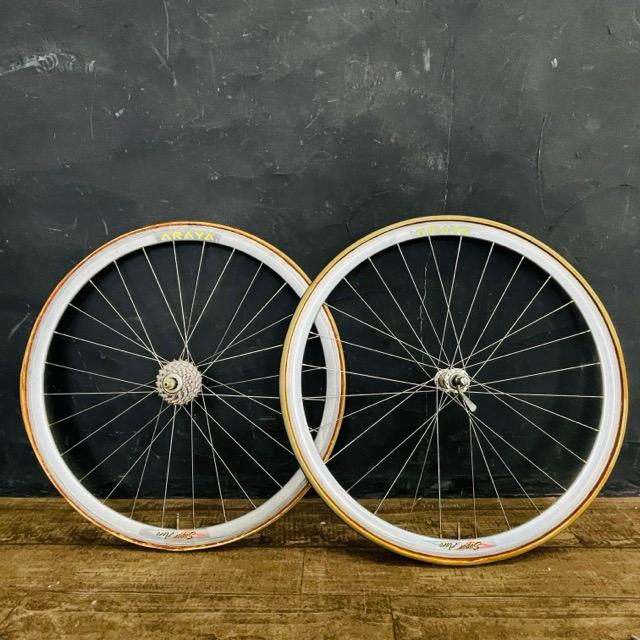 ARAYA SuperAero 自転車 ホイール 2本セット 【中古】SHIMANO DURAACE 