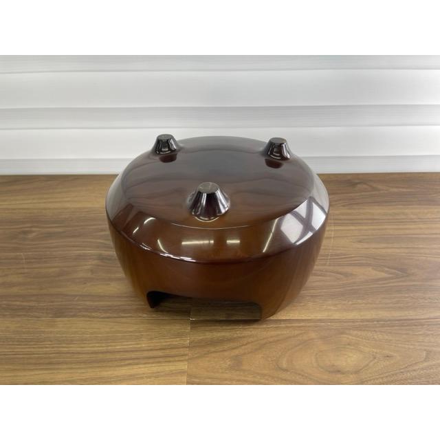道安風炉 芳山造 唐銅面取風炉 共箱付き 茶道具 風炉釜【中古】 約