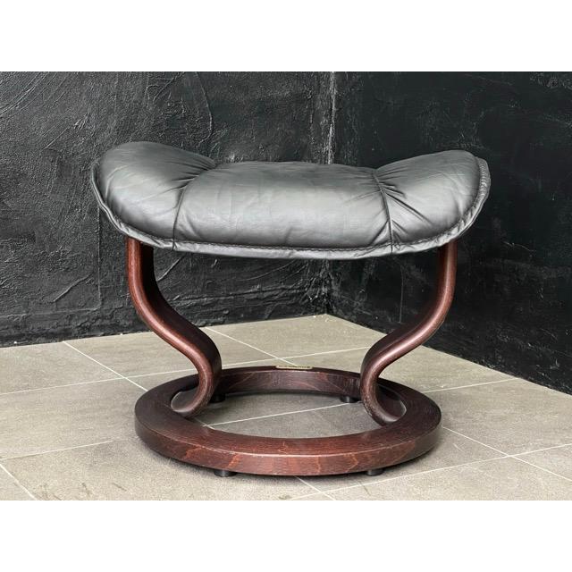 オットマン 【中古】EKORNES 本革 レザー ブラック ノルウェー フット