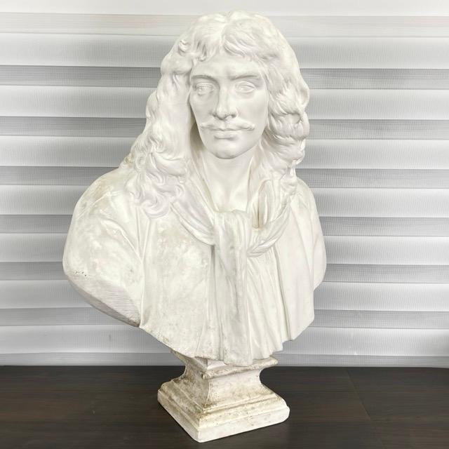 石膏像 ジャン＝バティスト・ポクラン 【中古】モリエール 胸像 美術