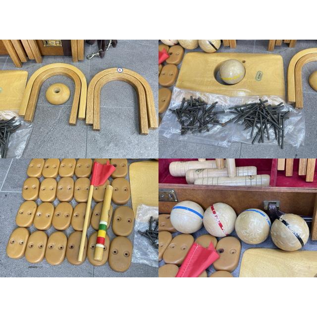 ゲートゴルフ 2組セット 【中古】ゲートボール 木製 スティック ボール 