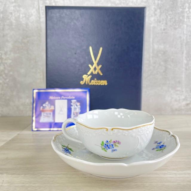 Meissen マイセン カップ&ソーサー 【中古】美品 ローズ 忘れな草 花柄 