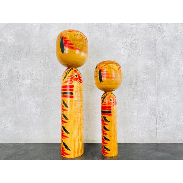 大型こけし2体セット【中古】 我妻吉助 60cm 45cm 2体セット 伝統工芸 